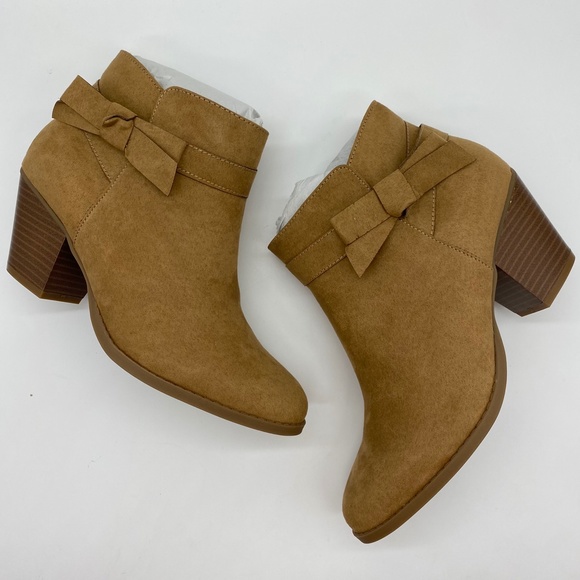 Torrid Beige Faux Suede Side Bow Ankle Bootie - Picture 9 of 16